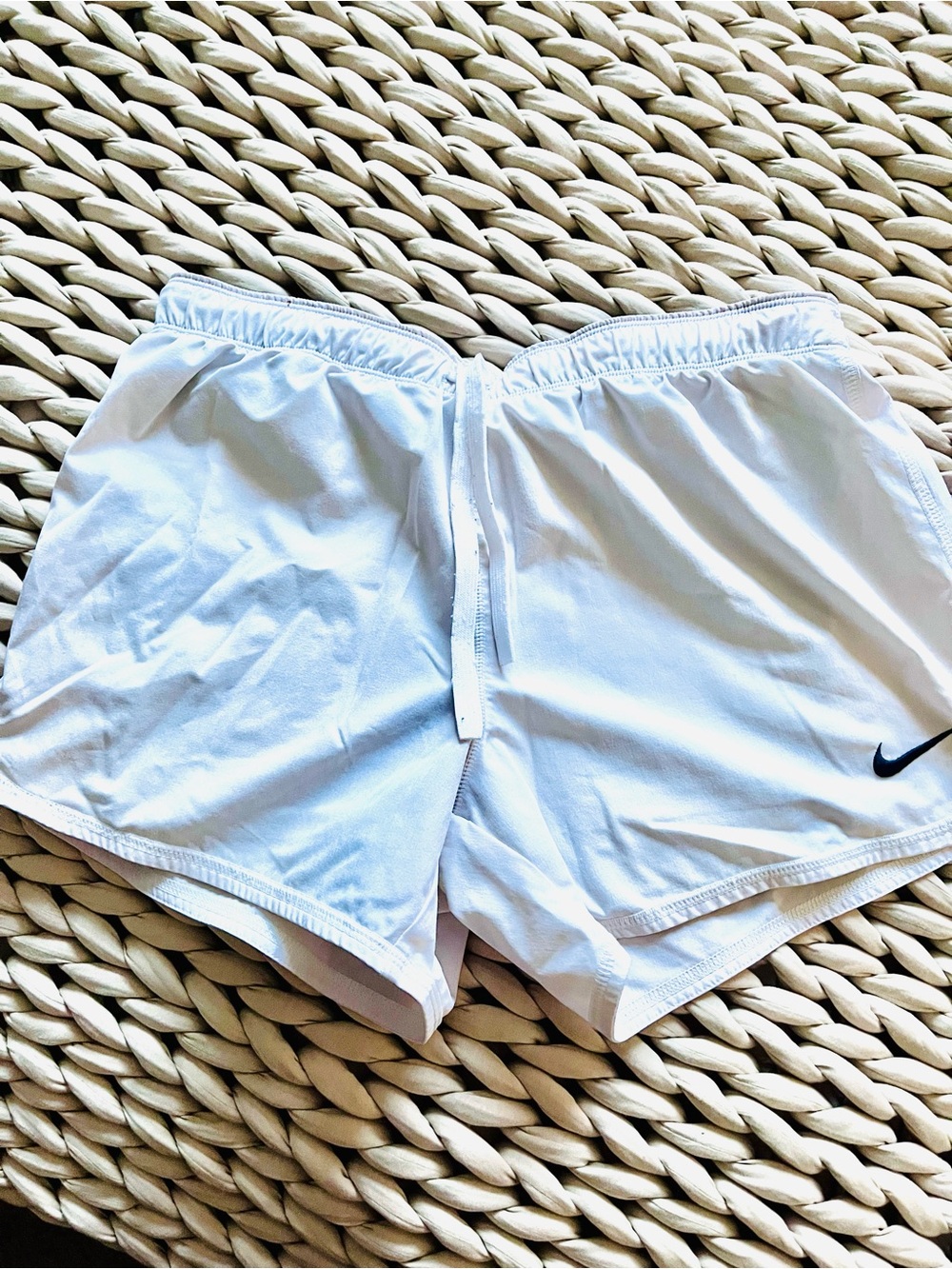 Nike White Running Shorts with Navy spandex